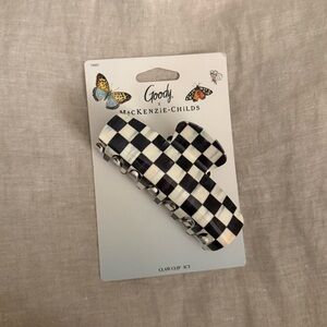 MacKenzie-Childs Black and White Checkered Claw Hair Clip